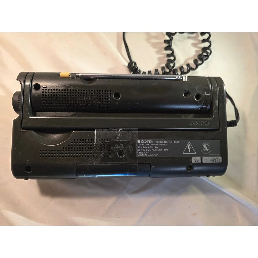 Sony ICF-890 4-Band Portable Radio Receiver TV-H TV-L FM AM Vintage Black
